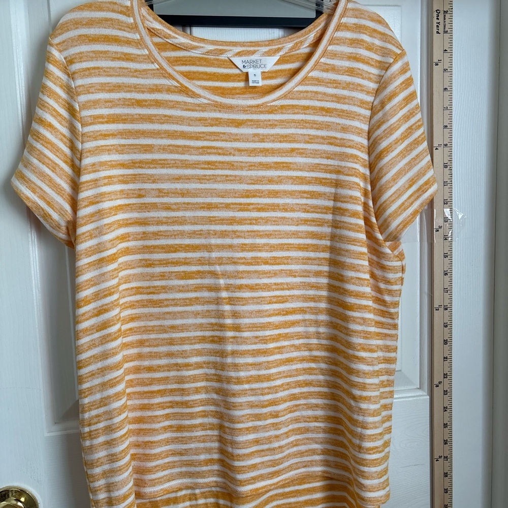 Market & Spruce for Stitch Fix Women's Striped Yellow Top